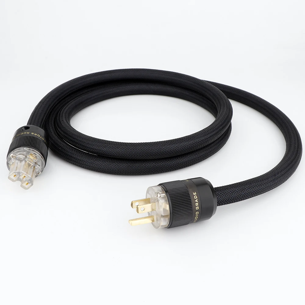 HiFi Audio Stromkabel 6N OFC Kupfer EU/US/AU Netzkabel Doppelschild Anschluss Filterure Verstärker Stromkabel für CD – Detail 6