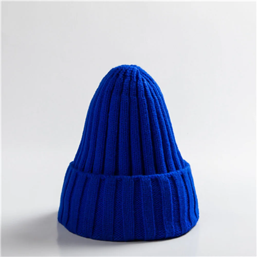 New Candy Colors Winter Women Knitted Hat Warm Soft Trendy Kpop Style Wool Beanie Elegant All-match Cap