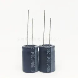 5 pçs/lote alta qualidade 200v100uf novo alumínio capacitor eletrolítico 100uf200v tamanho: 16x25 (mm)