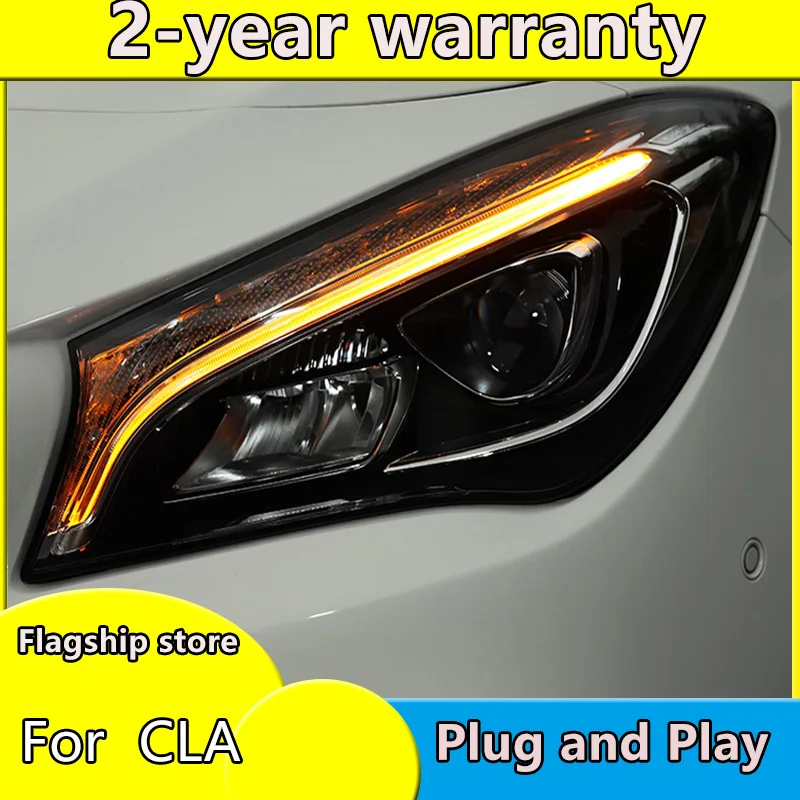 2Pcs LED Headlights For Mercedes-Benz CLA 2014-2019 led car lights Angel eyes ALL LED KIT Fog lights LED Daytime Running Lights