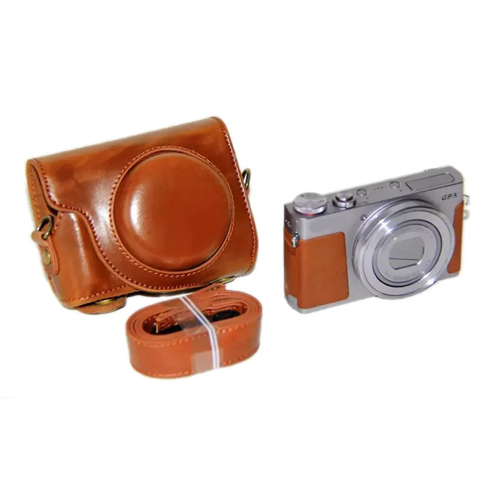 Bolsa para câmera de couro PU para Canon, capa com alça, Powershot G9 X, G9X, G9 X, Mark II, G9X2