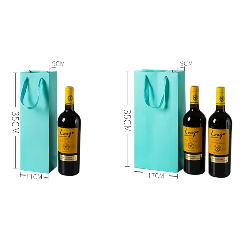 Solid  Wine Paper Bag, Package for Commercial Party Advertisement, Customize