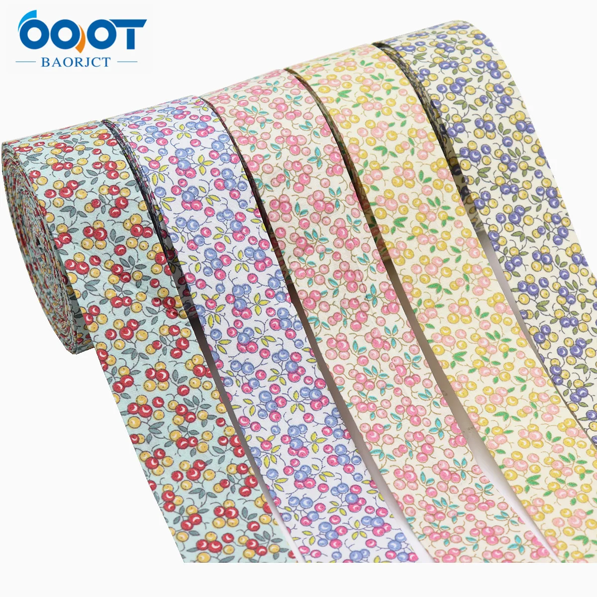 Nastro di stoffa addensato frutta a doppia faccia 5 metri M-21820-1446 38MM artigianato fai da te fermaglio per capelli accessori per abbigliamento