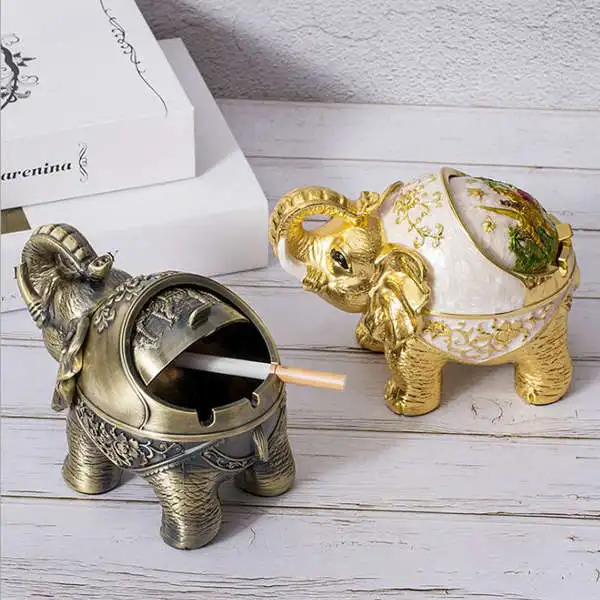 

High-end retro metal elephant ashtray personality creative trend decoration home living room ashtray office decoration