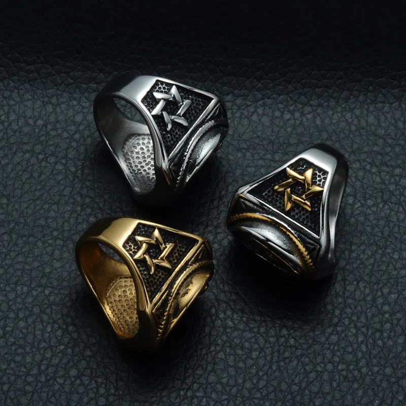 Men's Oval Freemason Free Mason Silver color  Gold color Templar Masonic Ring Men's Jewelry