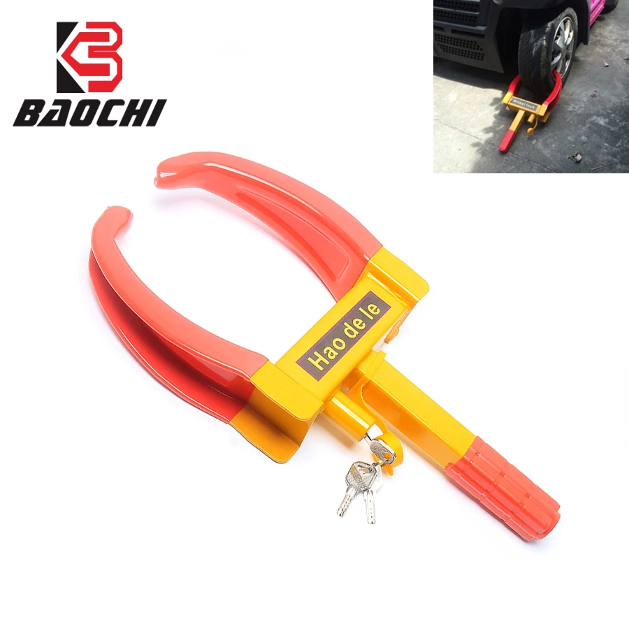 Universal Vehicle Anti Theft Wheel Lock Car Security Lock Auto Accessorie Antitheft Tyre Lock Car  Parking Tire Clamp 3 Keys