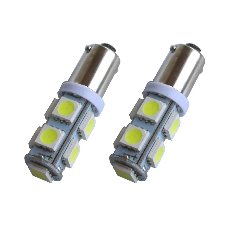 100Pcs BA9S 9 SMD 5050 LED T4W Car Indicator White Interior Bulb Lamps License plate lamp door light car light source 12V