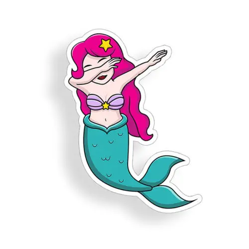 Dabbing Mermaid Sticker Car Window Bumper Laptop Dab Cup Tablet JDM phone Decal