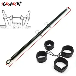 Metal Spreader Bar BDSM Bondage Equipment Restraints Handcuffs Ankle Cuffs Leather Whip Sex Toys For Couples Women Adult Games