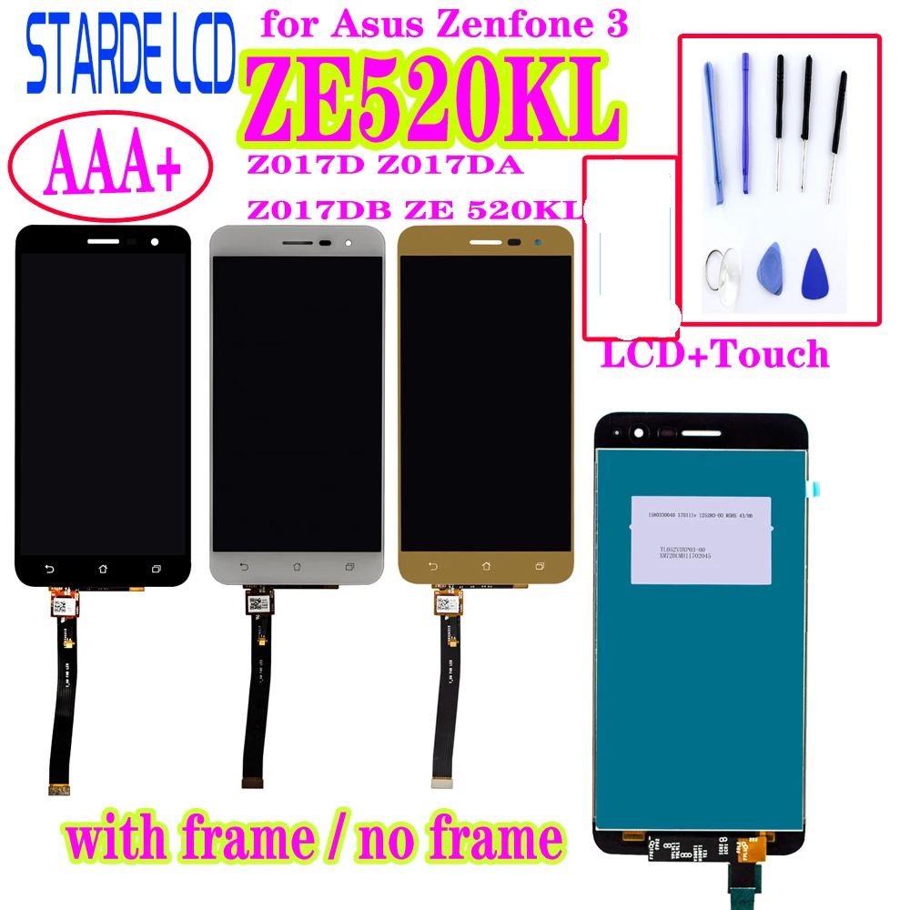 

5.2" Original LCD For ASUS Zenfone 3 ZE520KL Display Touch Screen with Frame for ASUS Zenfone 3 ZE520KL LCD Z017D Z017DA Z017DB