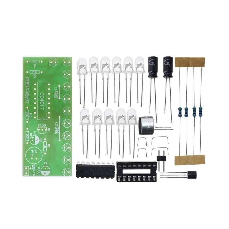 Voice activated LED Water Light Kit CD4017 Lantern Control Fun Electronic Production Teaching Training Diy Electronic Kit Module