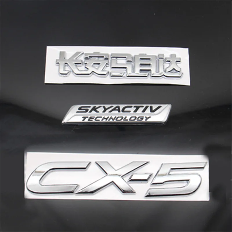 Chromed Black Letter Logo for Mazda  Skyactiv Technology CX-5 Letter Emblem