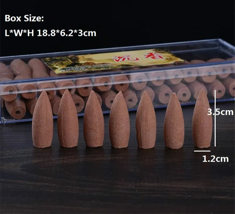 50 Pcs/box Large Smoky Backflow Incense Cone Home Tea House Yoga Sandalwood Incense Lavender Wormwood Sandalwood
