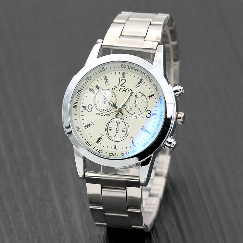 2023 New Men\'s Fashion Business Watch Men\'s Silver White Watch with Simple Not Simple Men\'s Quartz Watch relojes para hombre