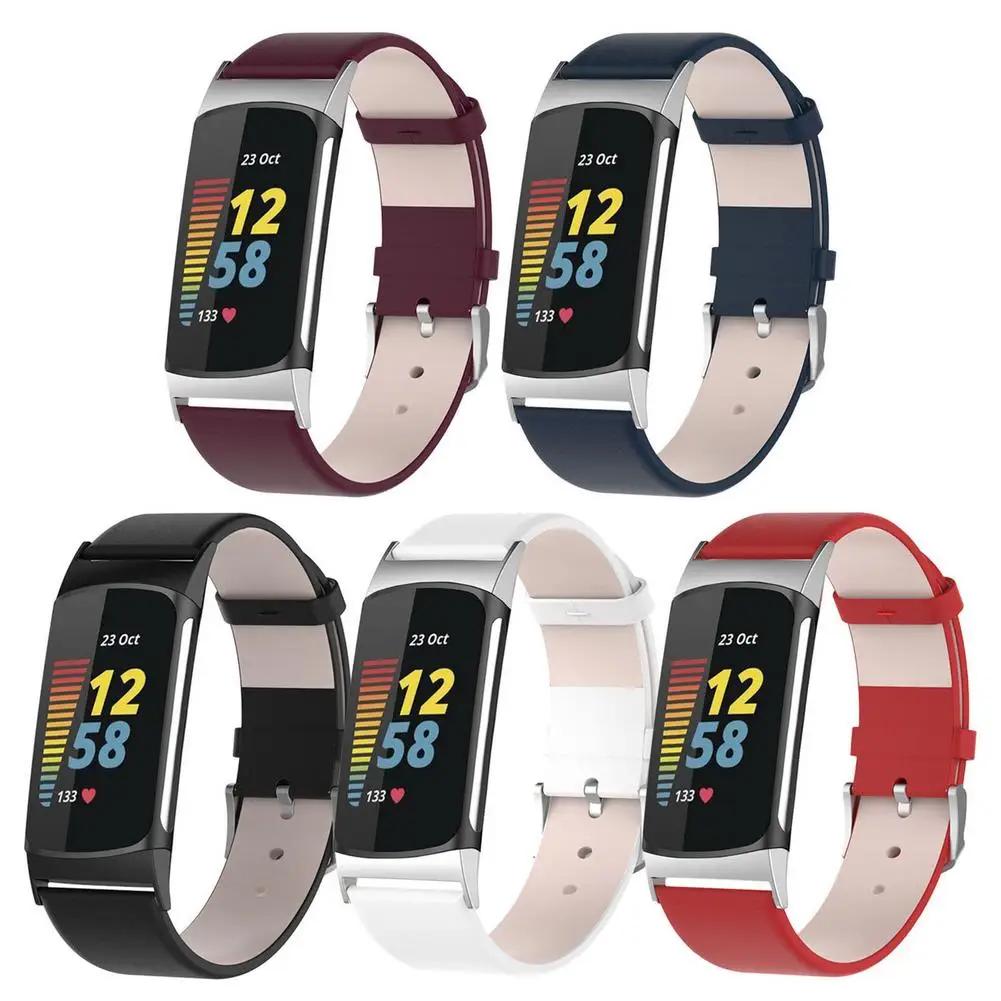 Alta qualidade pulseira de relógio para fitbit carga 5 pulseira esporte pulseiras relógio de couro para fitbit carga 5 acessórios do relógio