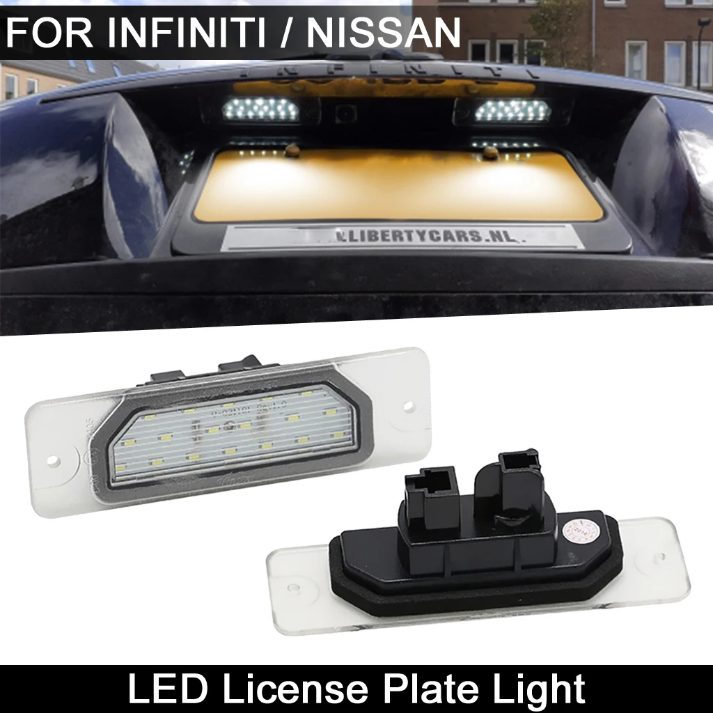 For Infiniti FX35 FX45 Q45 I30 I35 M35h M37 M56 Q70 For Nissan Fuga Cefiro High Brightness White LED Number License Plate Light