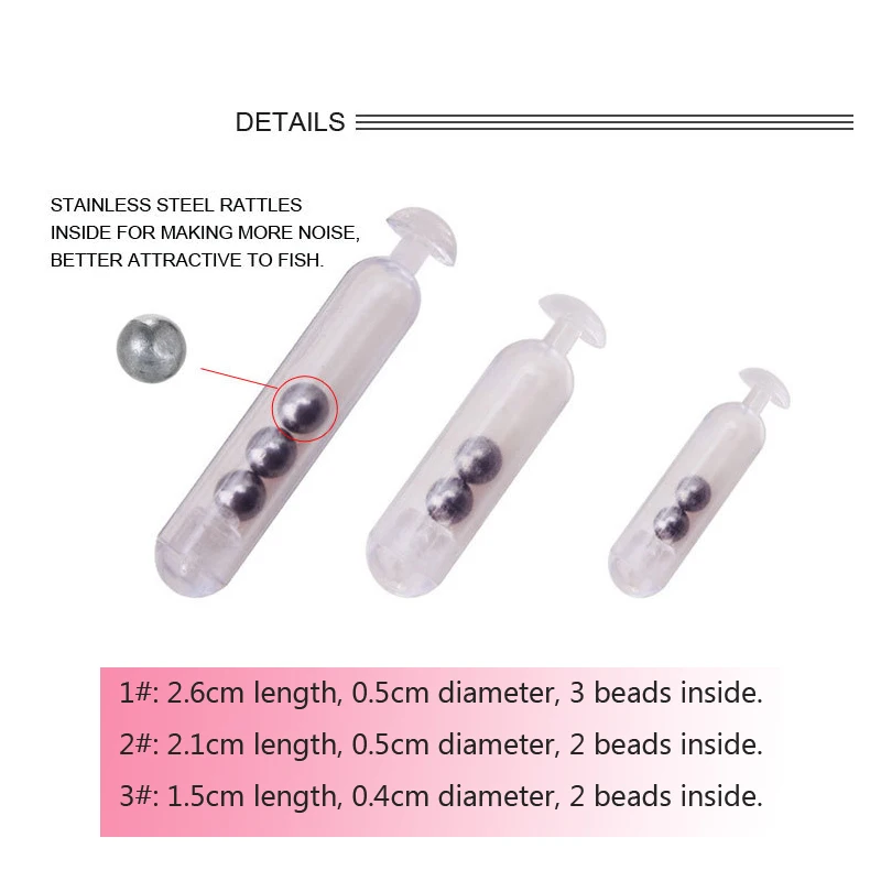 20pcs Plastic Fishing Rattles for Fly Tying Lure Sound Tube Rattles Insert Tube for Soft Worm Jig Fishing Lure Accessories - view 3