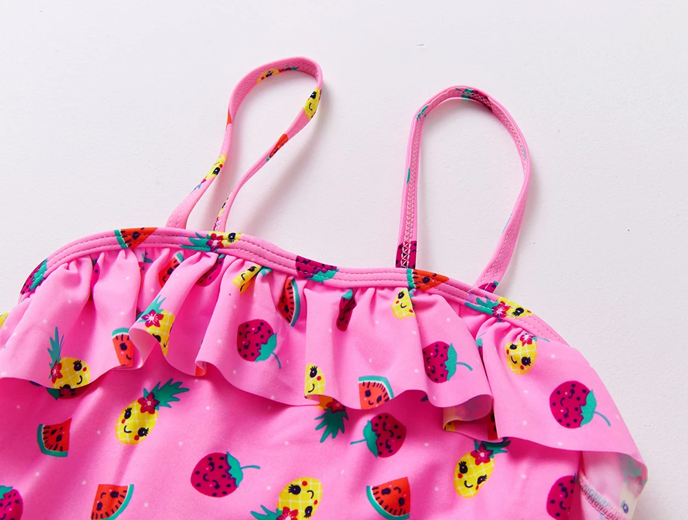 FINAL SALE!!!Baby Girls Swimsuit 1~7Year Kids Swimwear Fruit printed Children Swimwear Kids Beachwear Swimming suit