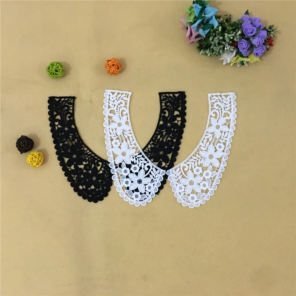 Black And White Neckline Lace Fabric DIY Hollow Lace False Collar Embroidery Applique Decoration Clothing Sewing Accessories