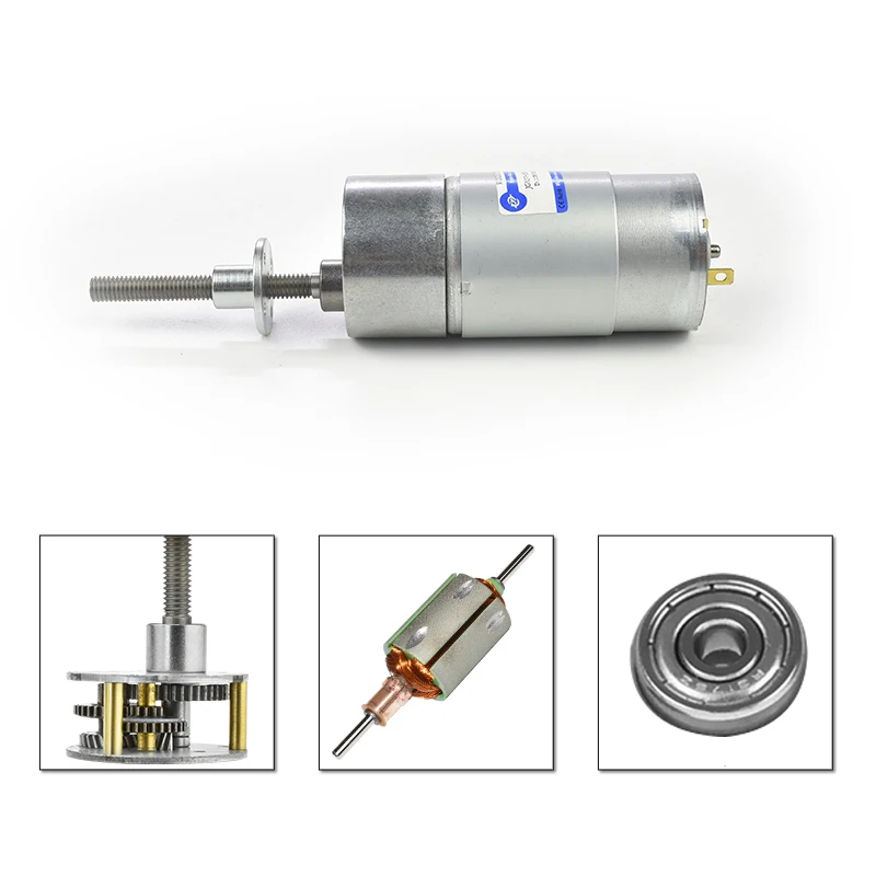 555 Micro DC Gear Motor Speed Control Motor DC 12V 24V 7-960rpm Electric Motor With Metal Gear M6 Threaded Long Rod Gift Bracket