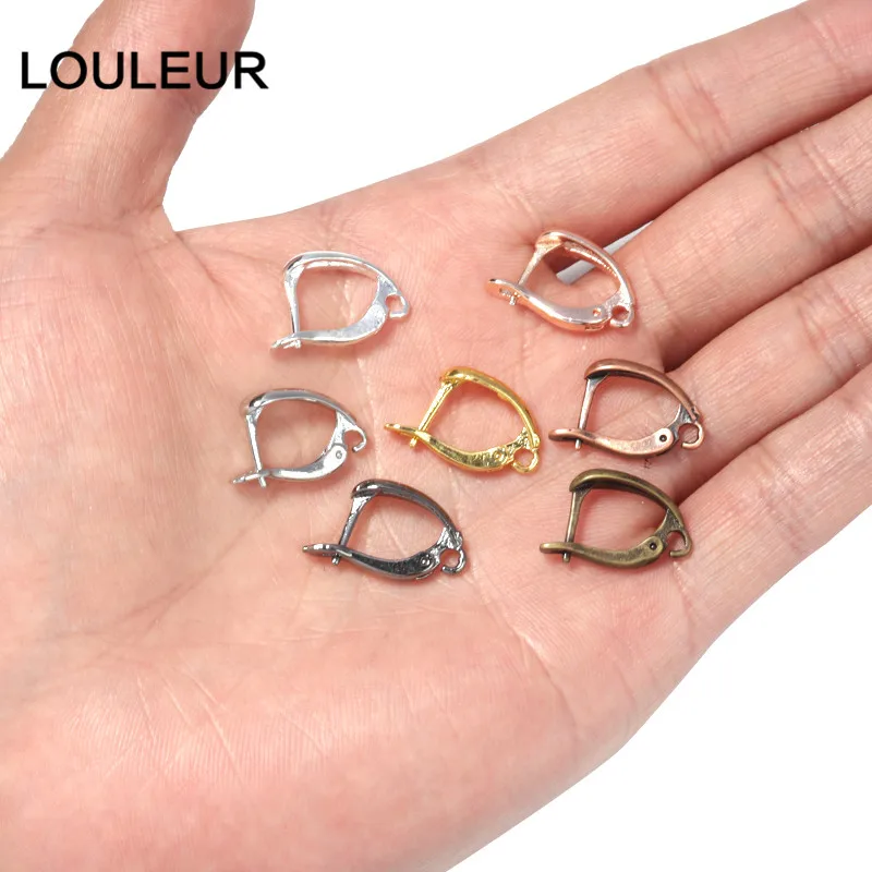 10 Stück U-förmige Ohrringe-Haken, vergoldet, französischer Ohrring-Haken, Ohrhaken, Hebel-Rückseite, Ohrring-Clips, offene Schleife, DIY-Schmuckherstellung – Detail 7