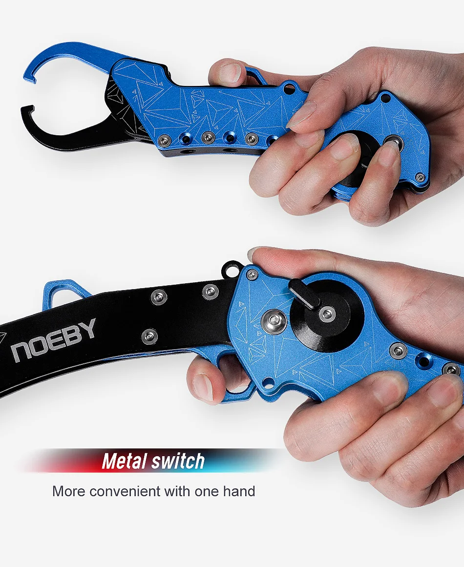 Noeby Neuer zusammenklappbarer Angelgriff aus Aluminiumlegierung, Fischlippengriff, Angelhaken-Controller, verstellbar mit Verbindungsring, Angelwerkzeug – Detail 10