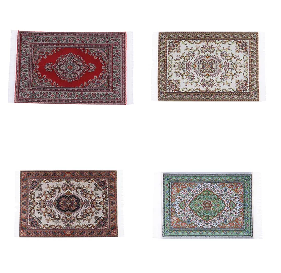 New 1pc Dollhouse Miniature Turkish Style Area Rug/Carpet/Mat Floor Coverings for Dolls House Any Rooms Furniture Decoration