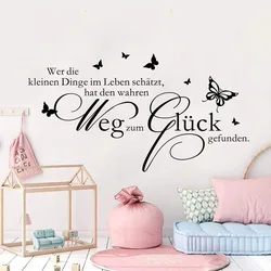 Large German Way To Happy Wall Sticker Baby Nursery Kids Room Weg Zum Glück Family Love Quote Wall Decal Kitchen Vinyl Decor