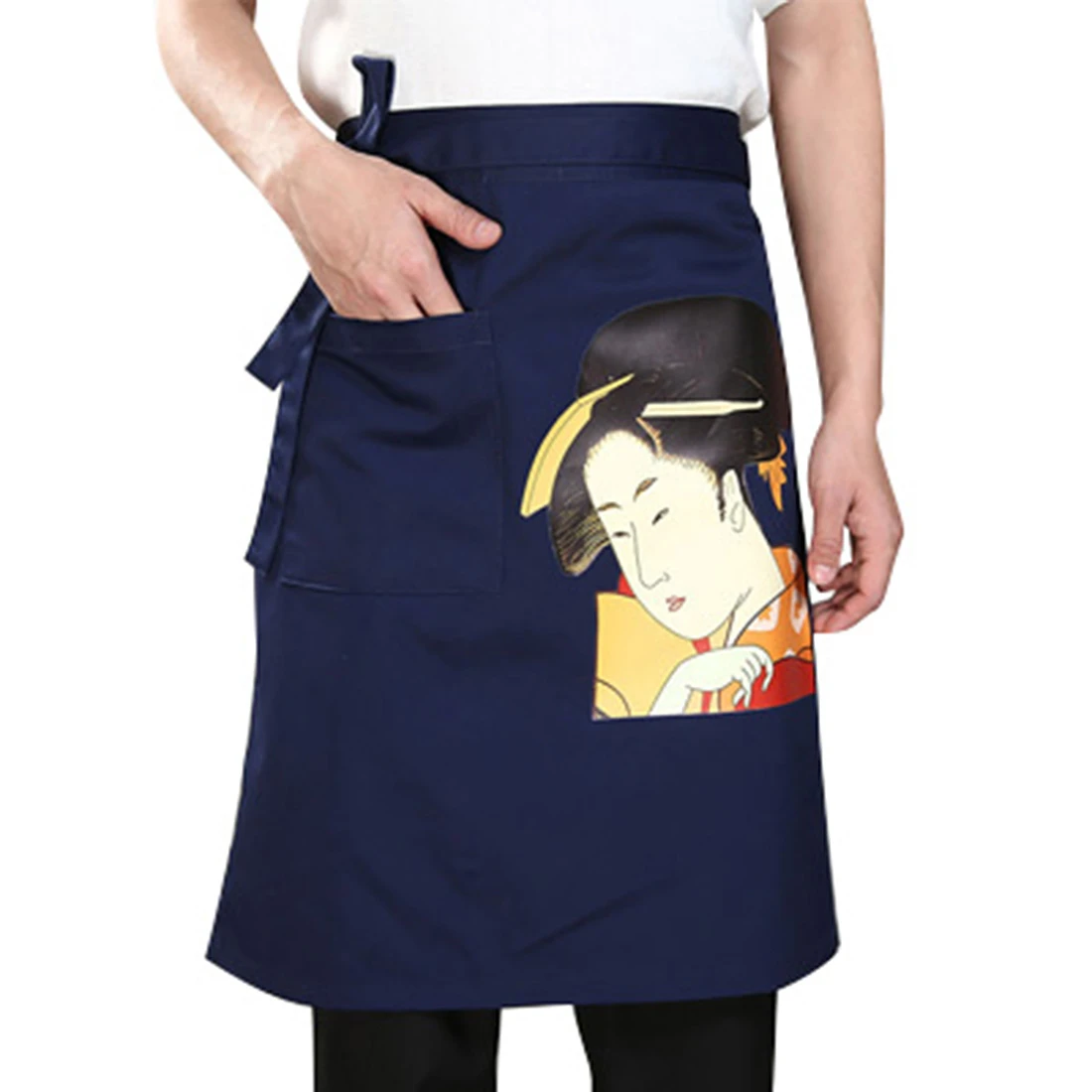 Japanese Cotton Chef\'s Apron for Men and Women, Chef\'s Uniform, Cooking Apron, Kitchen Work Wear, Cook Clothing, Clean