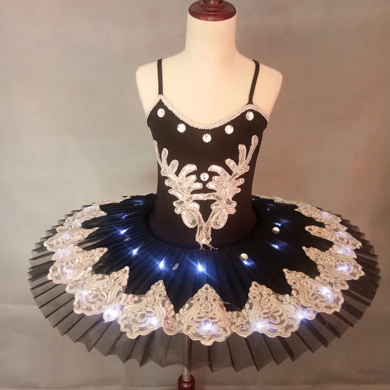 Ruoru-vestido de bailarina con luz Led Profesional para niñas, tutú de Ballet de Lago de los Cisnes, Ropa de baile, disfraces de fiesta de escenario