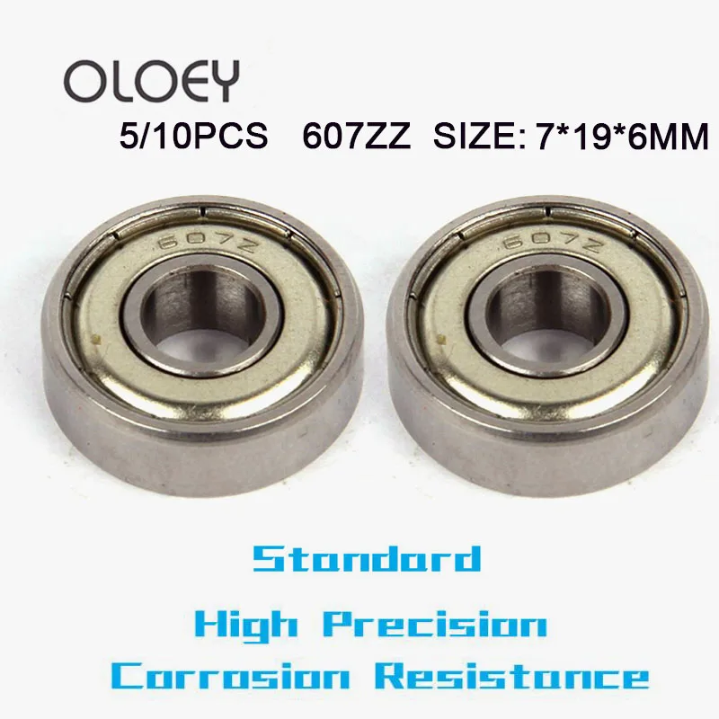 

607ZZ 5/10PCS High-quality Deep Groove Ball Bearing 7x19x6mm Bearing 7x19x6mm Miniature 607Z Ball Bearings 607 ZZ Excellent