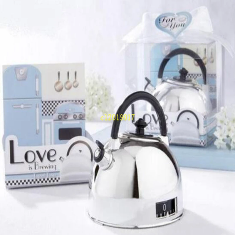 

"Love is Brewing" Teapot Timer with Boxes Package Wedding Gift Party Favor