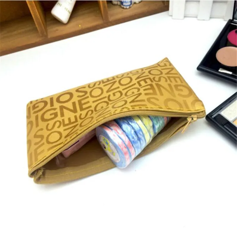 Einfache Brief Gedruckt Kosmetik Tasche Mode Frauen Make-Up Taschen Kosmetik Tasche für Reise Dame Waschen Kulturbeutel Taschen