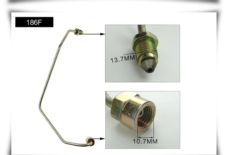 Single cylinder air cooled diesel engine High pressure oil pipe 170F 173F 178F 186F 186FA 188F 192F High-pressure tubing