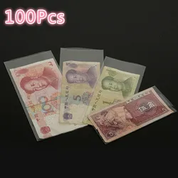 100 pcs Protect Bag for Banknote Paper Money Stamp Collection Shell Sleeves Holder Polymer Bag Size 1/2/3/4 Storage Bags Lot