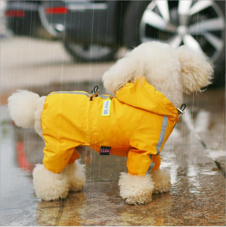 개와 고양이 반사 비옷 점프수트, 애완동물 강아지 코트 재킷, 바람막이 의류, 4 가지 크기, 3 가지 색상