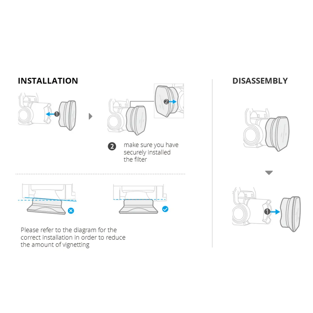 Filtro de lente, conjunto de vidro para drone, acessórios de drone