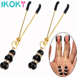 IKOKY 1 Pair Nipple Clamps Clit Clamp Adjustable Erotic Product Sex Toys for Couples with Jewelry Breast Labia Clips Adult Game