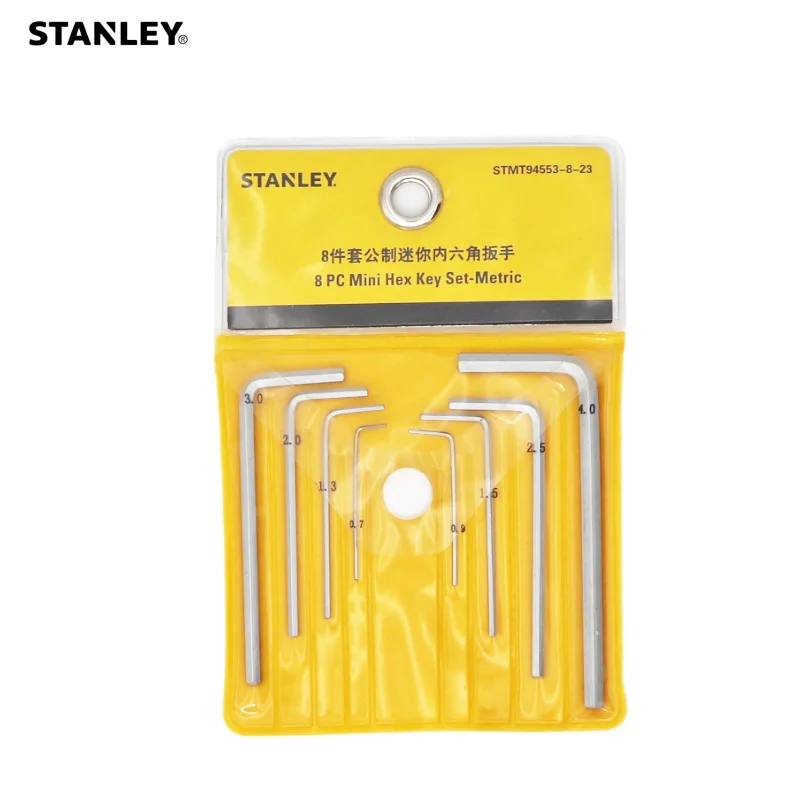 Stanley mini precision alen keys llaves allen 0.7mm/0.9mm/1.3mm/1.5mm/2mm/2.5mm/3mm/4mm allen key micro hex wrench bit set