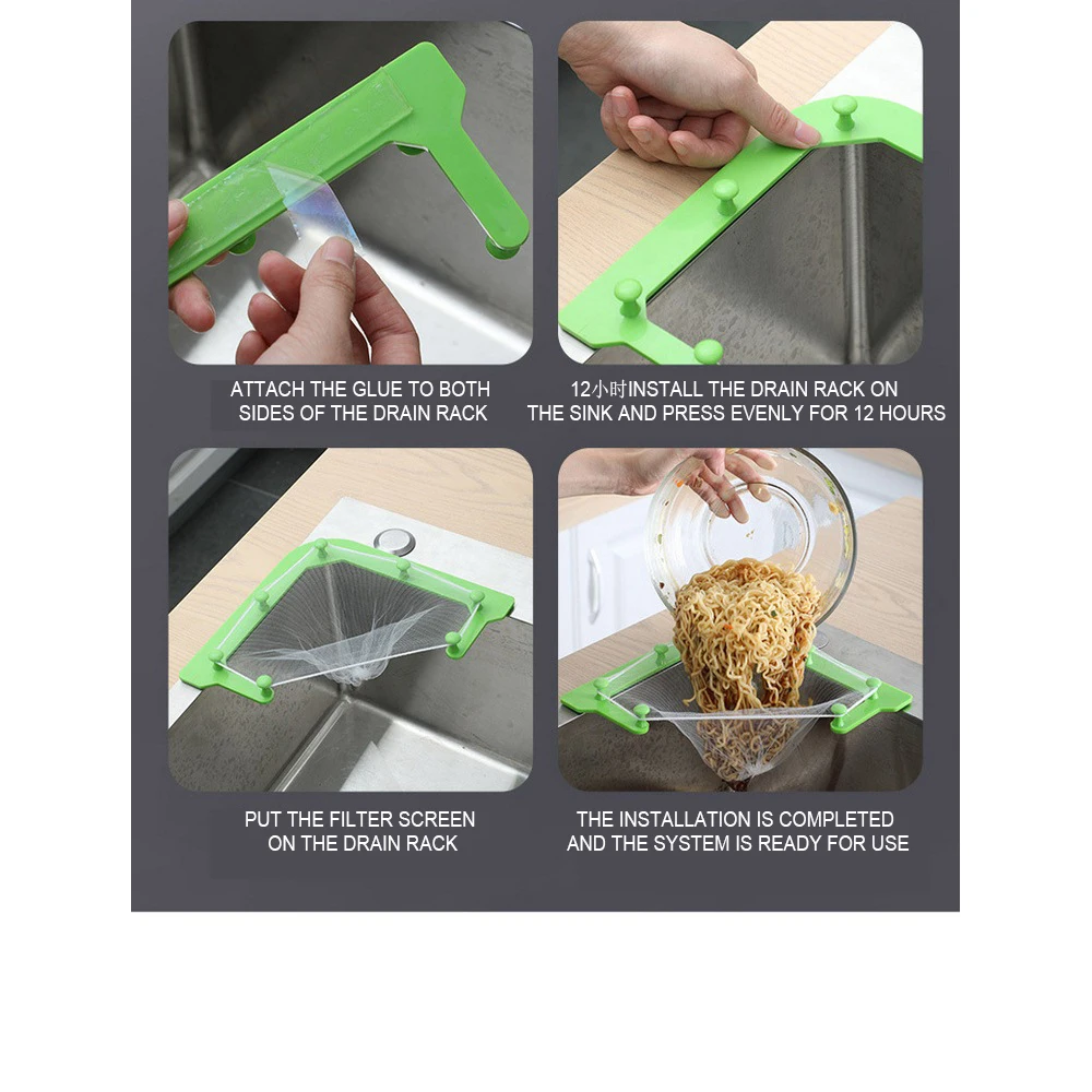 Filter Bag Sink Strainer Garbage Pouch Net Mesh Kitchen Anti Clogging Supplies Sink Strainer With Drain Rack 50pcs/100pcs