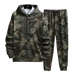 Pullover/cardigan, Men's Camouflage Two-piece Suit, Spring and Autumn Men's Sports and Leisure Suits, Men's Long-sleeved Hooded