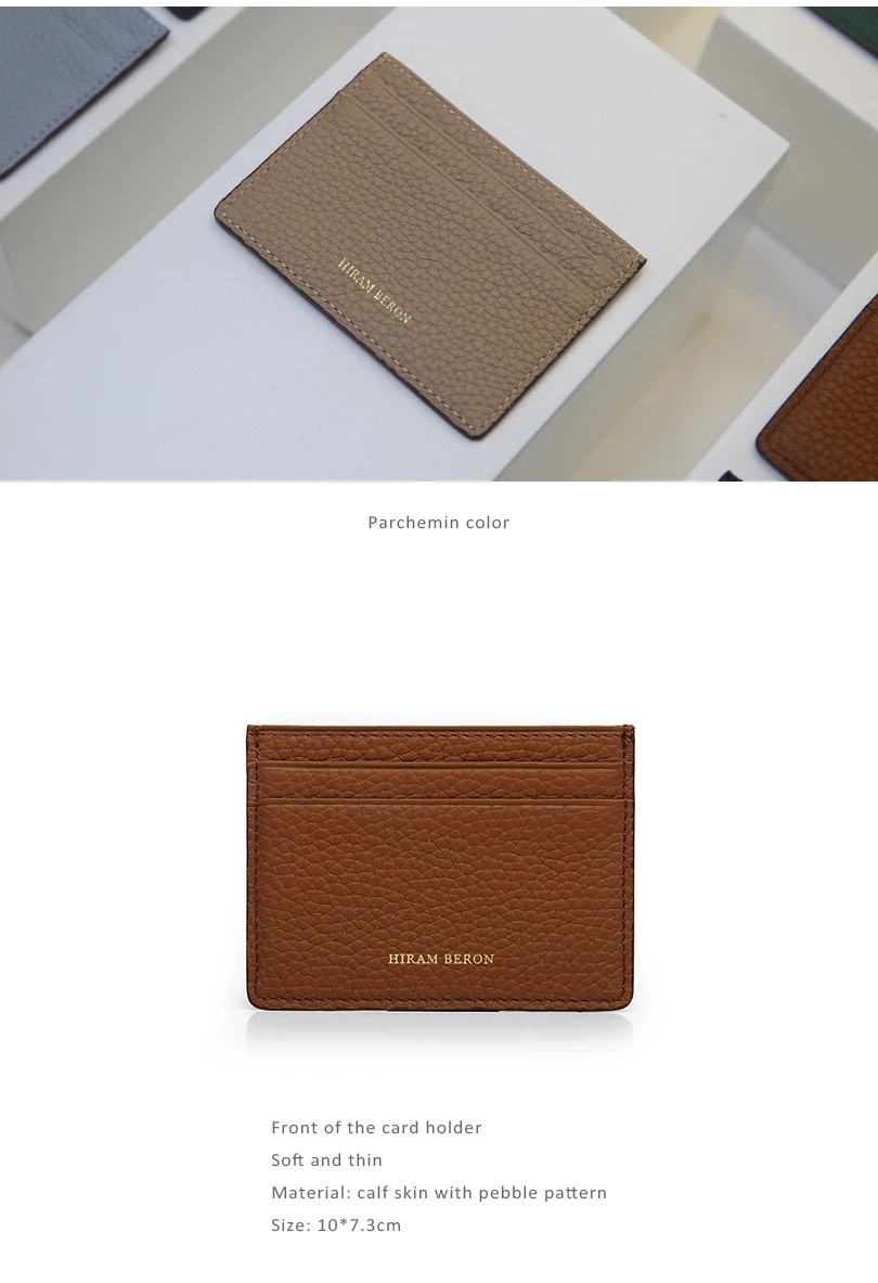 Hiram Beron Monogramm Hochwertige Premium Kieselleder Brieftasche Kartenhalter für Frauen Mann Fall Dropship – Detail 5