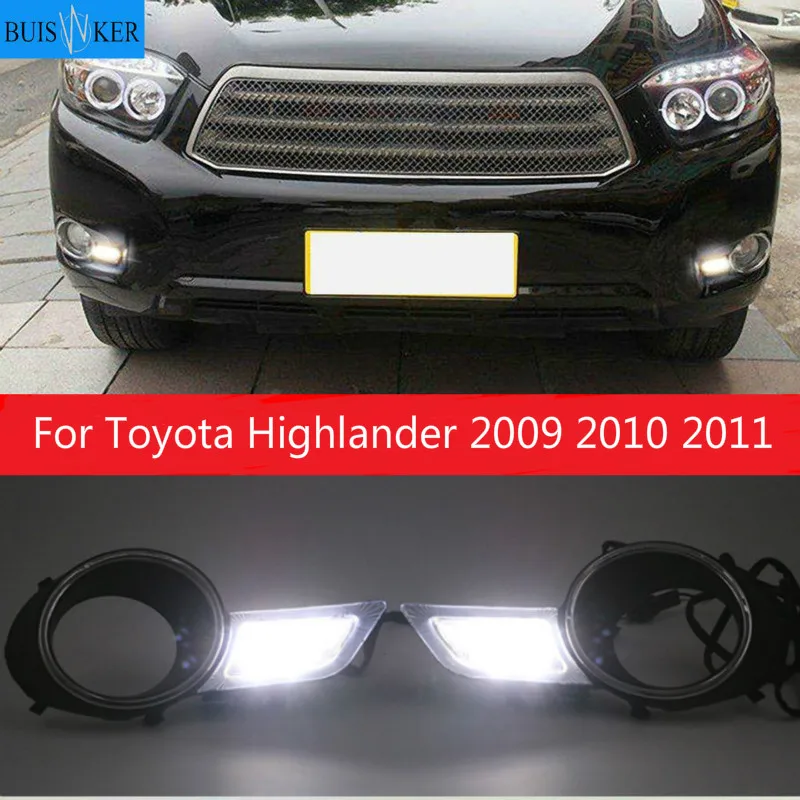 

1 Pair For Toyota Highlander 2009 2010 2011 LED DRL Daytime Running Lights Daylight Waterproof Fog Head Lamp white