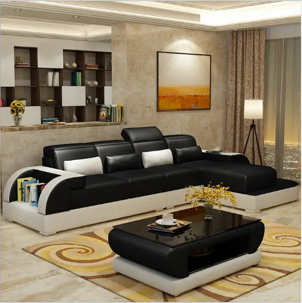 Living Room Sofa set corner sofa couch L shape sectional genuine real leather sectional sofas muebles de sala moveis para casa