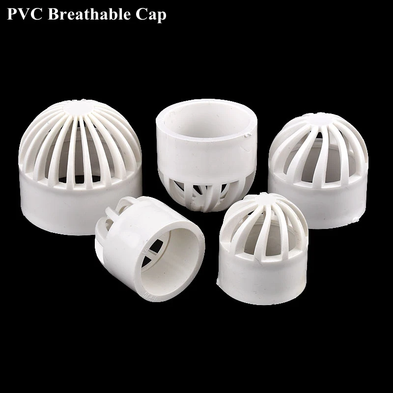 1Pc 20~110mm PVC Air Duct Vent Cover Breathable Cap, Aquarium Fish Tank Permeable Screen Filter Screen Pipe Connector Fittings