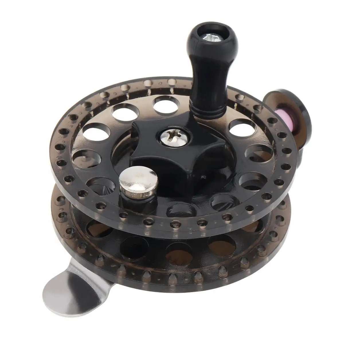 Ultralight Black Plastic 1:1 1BB Fly Fishing Reel Diameter 60mm Former Ice Fishing Wheel Right Left Hand Interchangeable