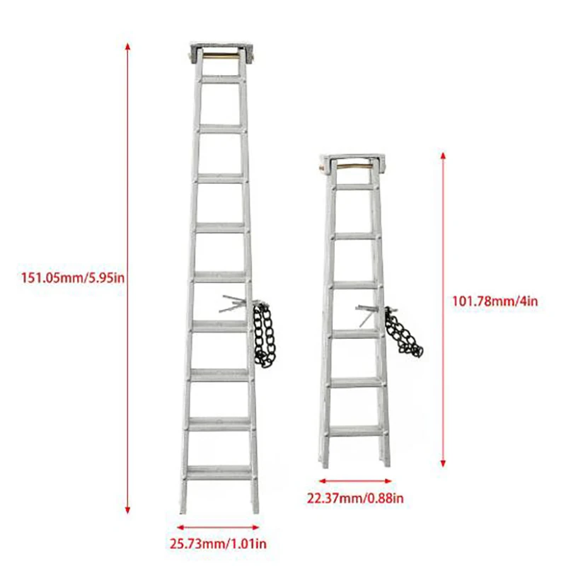 1Pcs 100MM 150MM Aluminum Mini Ladder for 1:10 RC Rock Crawler Axial SCX10 90046 New