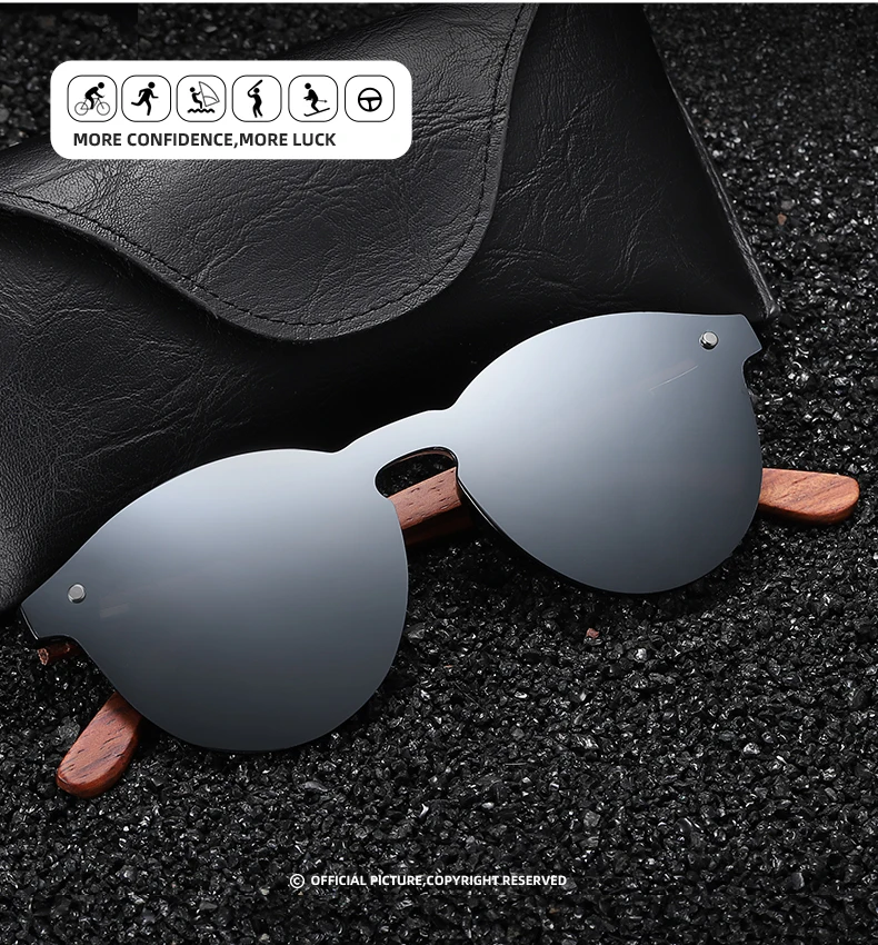 GM Retro Holz Sonnenbrille Männer Frauen Polarisierte Sonnenbrille Fahren Natürliche Holz Rahmen Brillen Spiegel Sonnenbrille Oculos S5031 – Detail 5