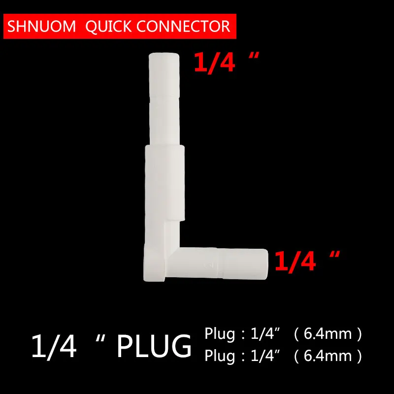 1/4 "-1/4'' LประเภทBoltข้อศอกROเครื่องกรองน้ำHardปลั๊กBolt Quickการเชื่อมต่อท่อการปิดกั้นเส้นผ่านศูนย์กลาง6.5มม.ข้อต่อ