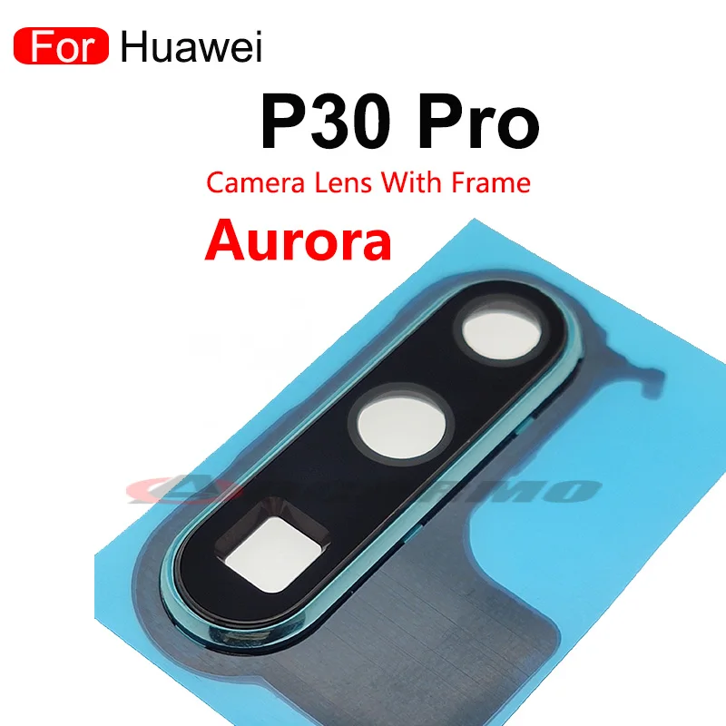 Rear Camera Glass Lens With Back Cover Frame Holder and Sticker Adhesive For Huawei P30 Pro P30 Lite Replacement Part